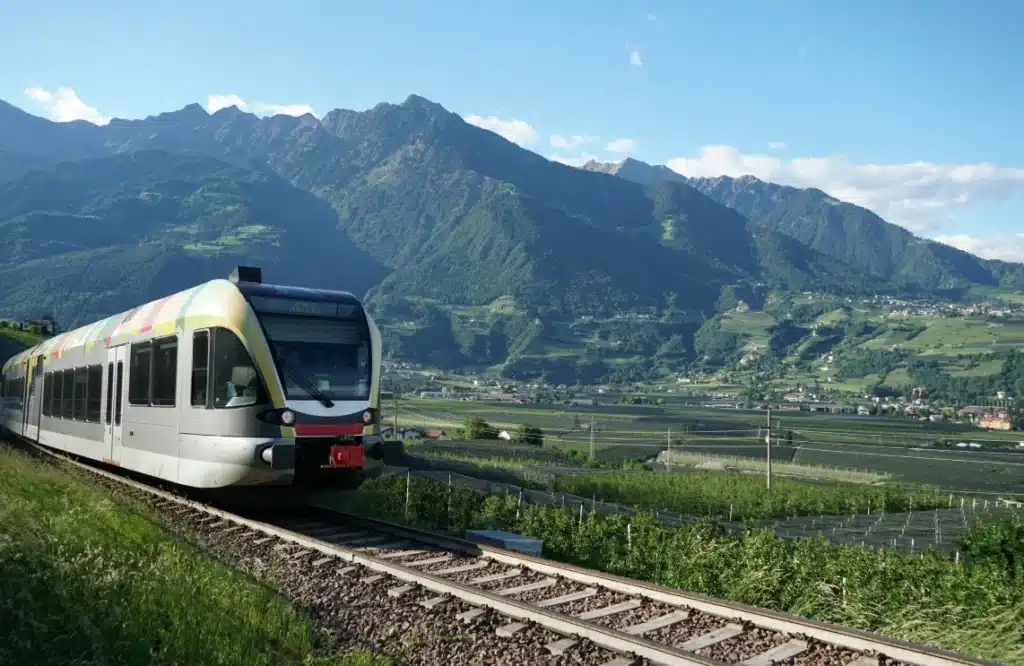 Switzerland — Swiss Alps train view in June