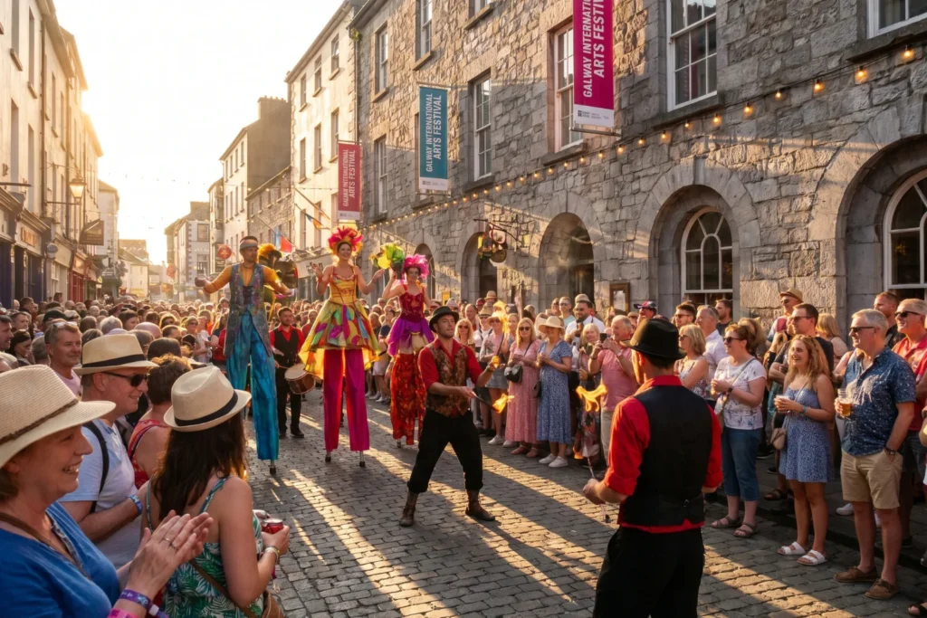 Galway Arts Festival street performance in July
