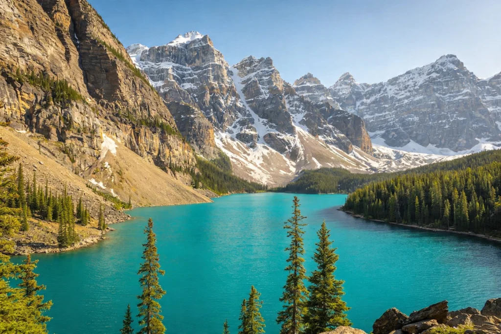 Moraine Lake in Banff National Park, Canada in June 