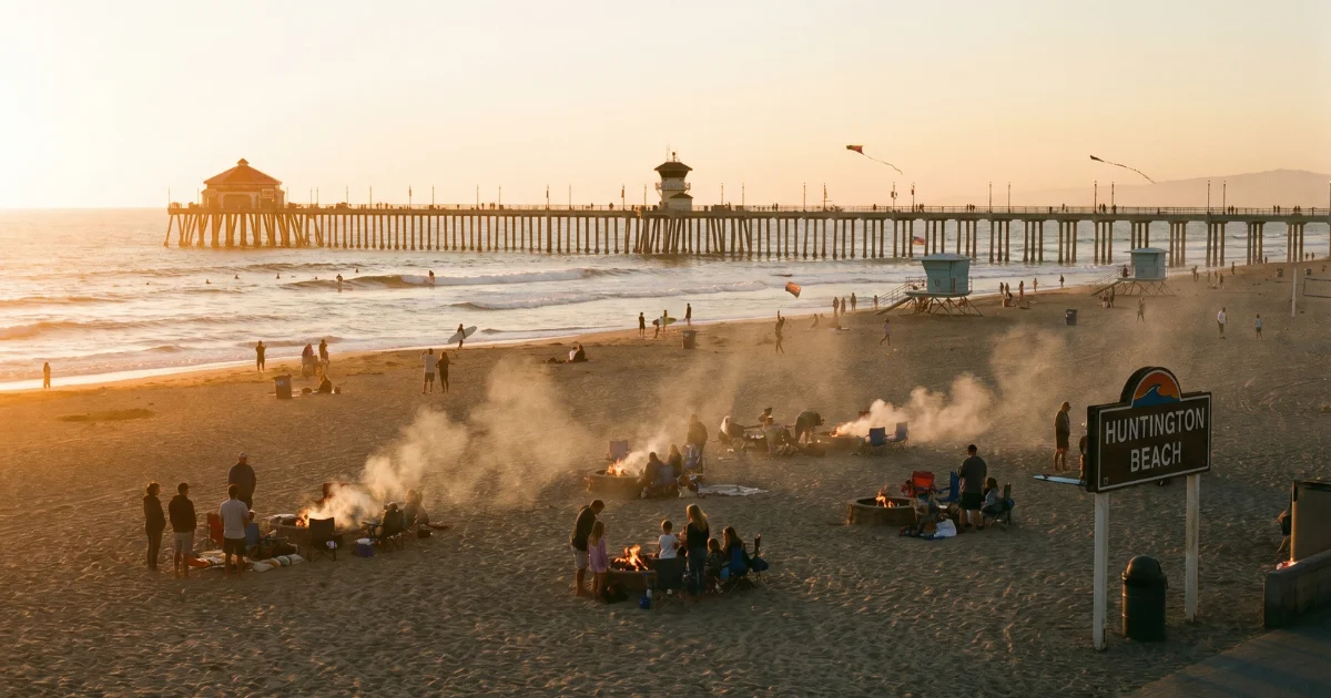 hb city beach sunny